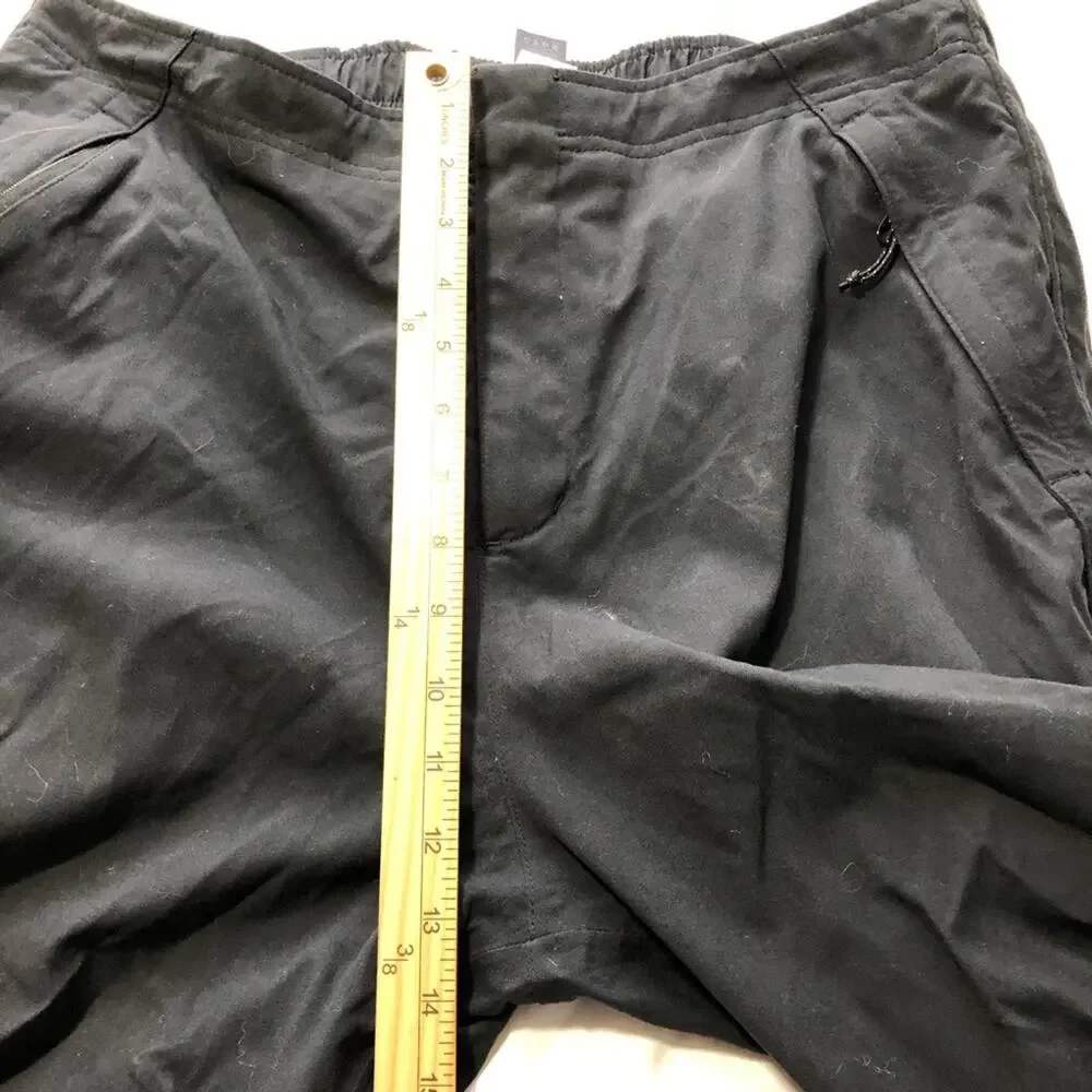 REI mens e1 elements rain snow outdoor black pants full zip leg large length 32